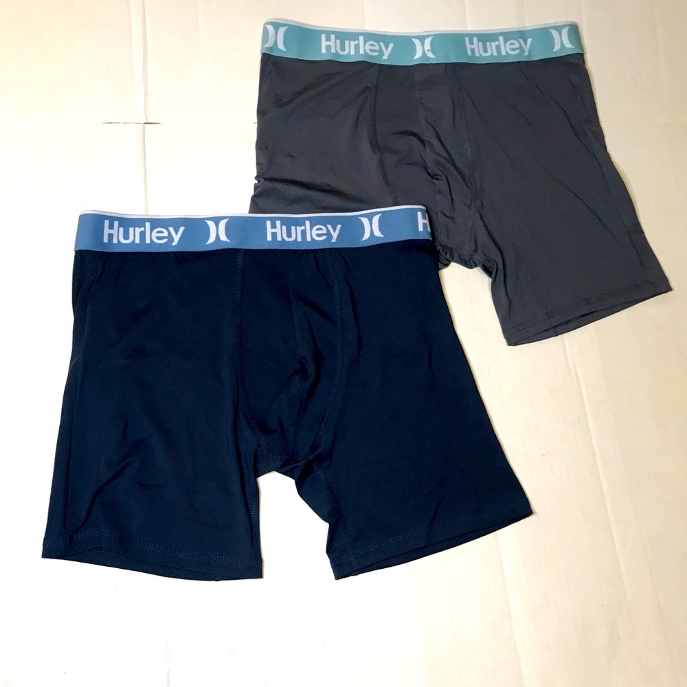 NWOT Hurley Boxer Briefs Set of 2 Black and Gray Size M